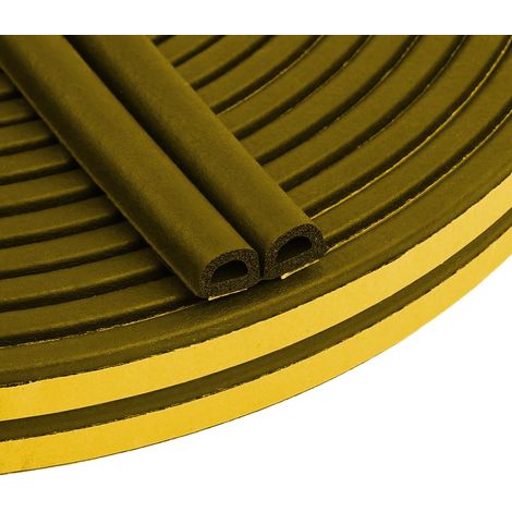 10 m selbstklebendes Dichtungsband für Türen, Schaumstoff-Fensterdichtungen, Gummidichtung, stoßfest, schalldämmend, wasserdicht, staubdicht, braun, Silikonmaterial (1/5)