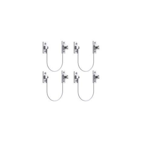 4pcs Entrebâilleur Fenêtre Porte Restricteur de Porte de Fenêtre Verrou Fenetre UPVC Verrouillage de Limite Verrou de Sécurité Câble Serrure de Limite Avec Clé et Vis (1/5)