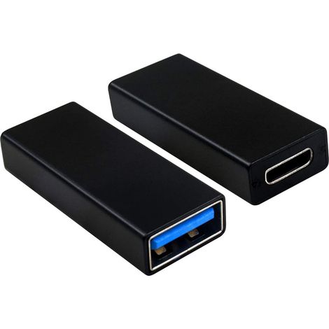 CCYKXA (Schwarz) 2er-Pack USB-C-auf-USB-3.0-Adapter, USB 3.1, USB-3.0-Buchse auf USB-C-Buchse, kompatibel mit iPhone 11, Google Pixel, Samsung Galaxy S20, Huawei, Moto (1/5)