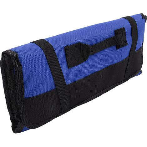 Rouleau de rangement imperméable en toile Oxford pour outils - Portable et résistant avec poche bleue