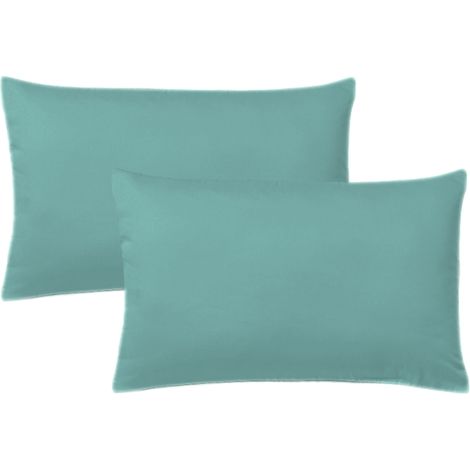 KLULK Set 2 Federe Per Cuscini Per Bambini 40x60 Cm,In Puro Cotone 100% Fibra Naturale In Tinta Unita Ottanio Made In Italy