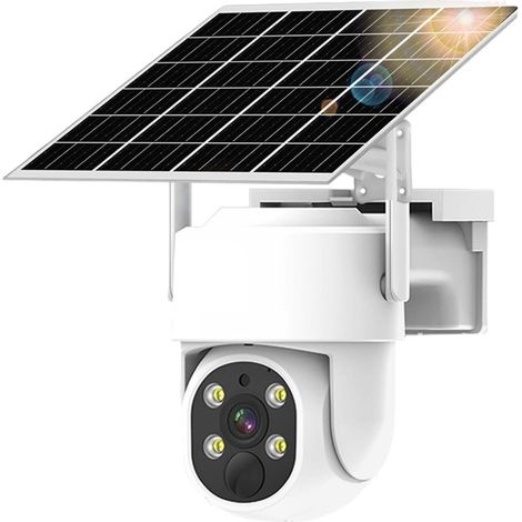 Caméra de sécurité à Domicile 5MP Solaire caméra 10800mAh Batterie PTZ Surveillance caméras IP sans Fil PIR Suivi Humain CCTV HD caméra étanche extérieure(Cam 128GB) (1/5)