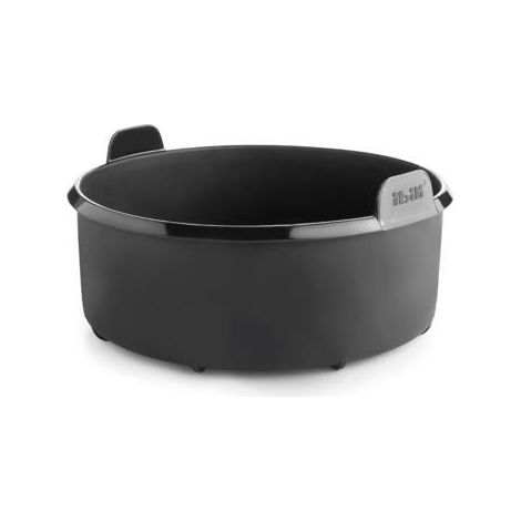 Récipient rond pour friteuse à air - IBILI - Silicone platine 100% - 16 cm - Noir - Antiadhésif (1/5)