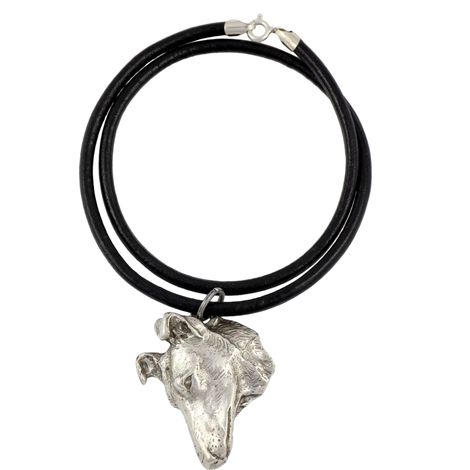 Collie a pelo lungo, Collie a pelo lungo - collana con ciondolo placcato in argento per gli amanti dei cani, gioiello unico di Art-Dog (1/5)