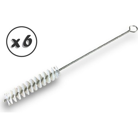 Goupillon NYLON multifonction  Différents diamètres  Garnissage 100 mm  Manche Torsadé - Quantité x 6 - Ø 22 mm - NYLON