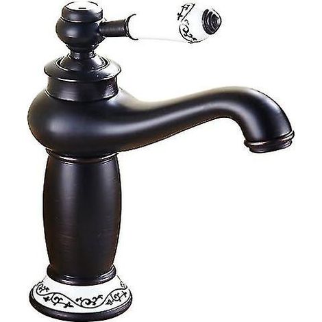 Robinet mitigeur de lavabo en laiton bronze huilé vintage (1/5)