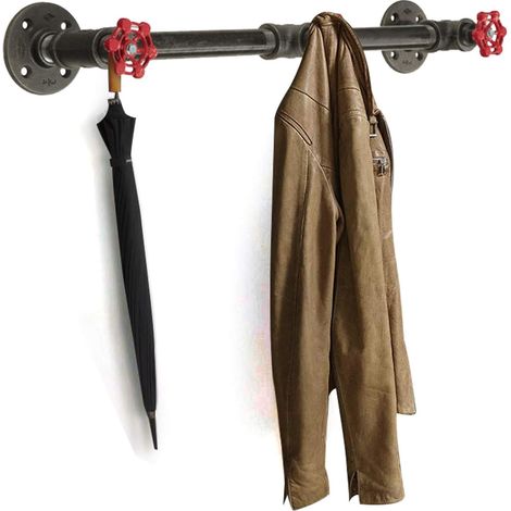 Vintage Industrie-Rohr-Handtücher-Halter, kreativer Vintage-Haken, kann 30 kg tragen, mit 3 Haken