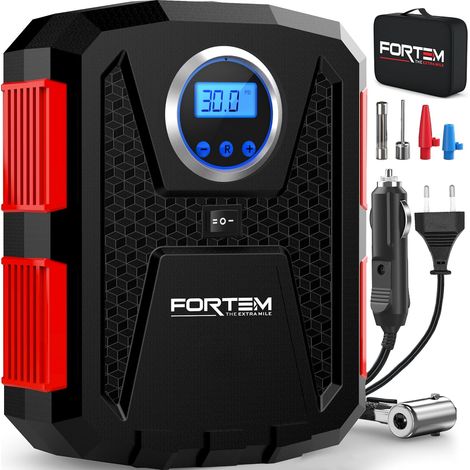 Gonfleur pneus Voiture - Compresseur 12V - Compresseur à air portatif Automatique (150 PSI) - Gonfleur Pneu Voiture avec éclairage LED - Compresseurs d'air Portatifs - Moto & Vélo (1/5)