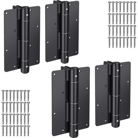 Lot de 4 charnières de portail à fermeture automatique très résistantes – Charnières à ressort en acier noir pour clôture en bois, portails en vinyle, piscine et jardin Finition (1/5)