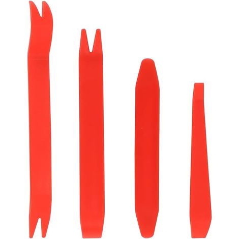 Lot de 4 Outils pour enlever Les Panneaux dans la Voiture, Convient pour l'installation d'autoradio, de Panneaux de Porte et de Tableau de Bord (Rouge) (1/5)