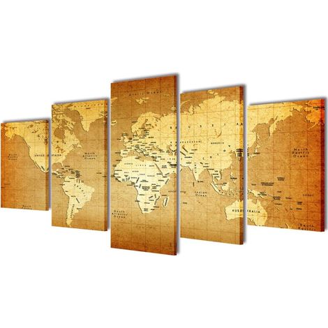Kit tela decorazione murale da 5 pezzi 200x100 cm modello mondo DEC02015 (1/4)