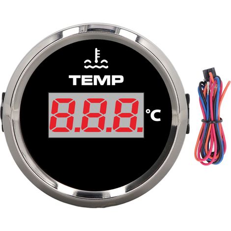 52-mm-Digitalthermometer, 0–120 °C, wasserdicht (IP67), rote Hintergrundbeleuchtung, für Auto, Wohnmobil, LKW oder Boot (1/5)