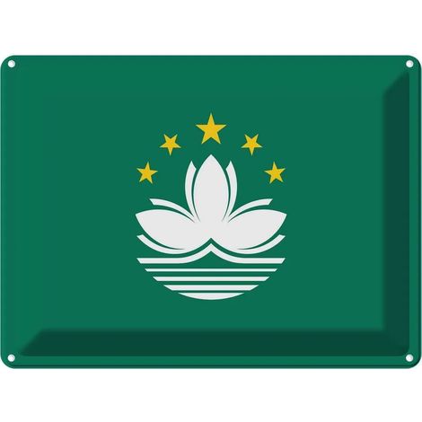Plaque métallique 30x40 cm Drapeau de Macao, armoiries (1/5)
