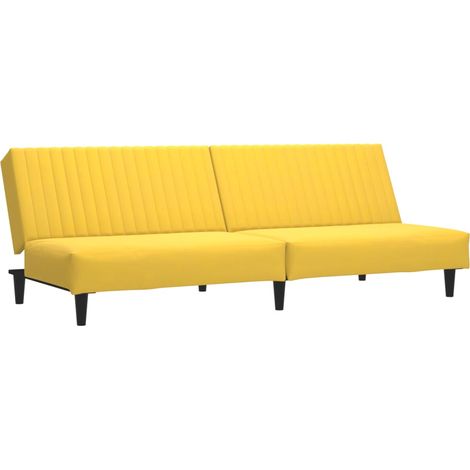 Divano Letto a 2 Posti Giallo in Velluto vidaXL (1/5)