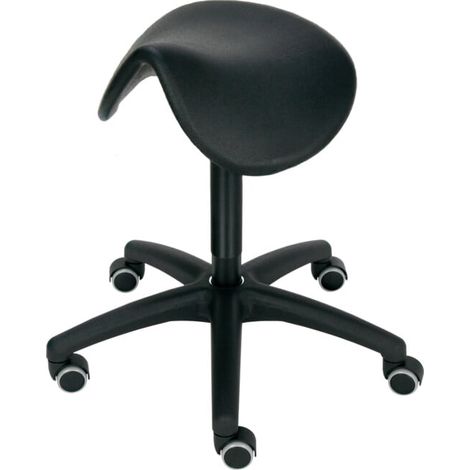 STIER Tabouret de selle multiaxial siège PU 490-680 mm piétement Ø630 avec roulettes (1/2)