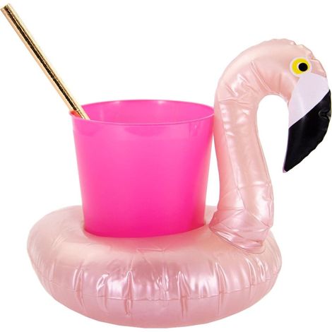 Unique 10x Schwimmender Flamingo Getränkehalter Becherhalter aufblasbar Pool Badespielzeug - roségold (1/4)