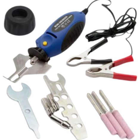 Afilador de cadena eléctrico de 12 V, bloqueo de husillo, herramienta para motosierra, uso automotriz y de jardinería. (1/5)