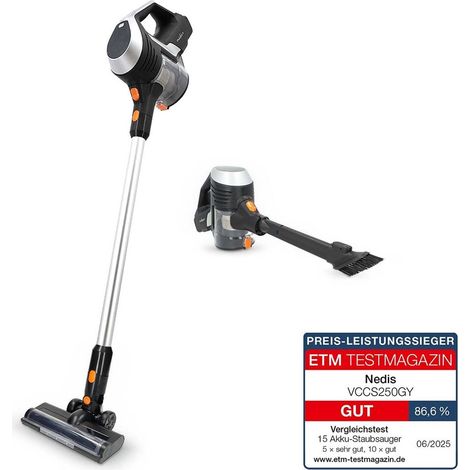 Nedis Kabelloser 2-in-1 Staubsauger schwarz 130 Watt