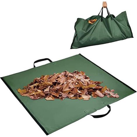 Sac à feuilles pour la collecte des feuilles, sac de jardinage, sac à feuilles, conteneur de bâche pour déchets de pelouse, panier à déchets de jardin,145cm×125cm (1/4)