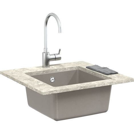 Évier Gris 430 x 460 mm 80% Quartz et 20% Résine