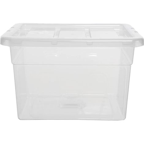 2 x 22L Spacemaster Home Office Clear Transparent Plastic Storage Containers With Lids
