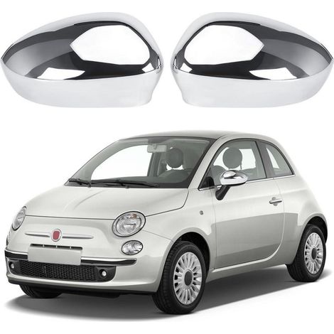Spiegelkappen für Fiat 500 2007-2024, 1 Paar Silber, ABS, Links & Rechts (1/5)