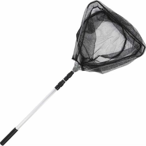 Épuisette de pêche pliable, épuisette triangulaire télescopique pour la capture ou la remise à l'eau des poissons, 54-150 cm (1/4)