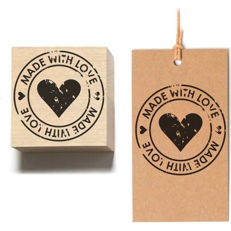 Gummistempel auf einem „Made With Love“-Block (1/2)