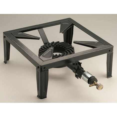 Fornello a Gas Kemper 4 Piedi in Ghisa 40x40 - compatibile con gas bombola e gas metano (1/6)