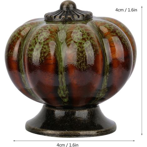 Poignées de porte, de meuble et de tiroir en céramique européenne en forme de citrouille (verte) (1/3)