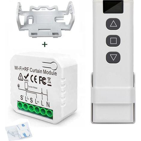 Kit d'interrupteur intelligent sans fil : interrupteur intelligent pour volet roulant - télécommande - minuterie (1/5)