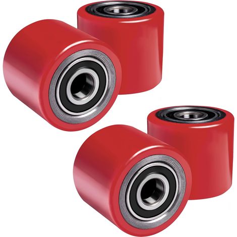 ruote per transpallet in poliuretano, 80 x 60 mm, asse da 20 mm, con cuscinetti a sfera per transpallet, carico massimo 550 kg (1/5)