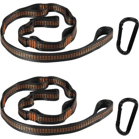 2 PCS Hammock Strap Tree Swing Strap Hammock Attachment for Camping Hammock Swing or Hanging Seat (3M with 2 Carabiners) (1/5)