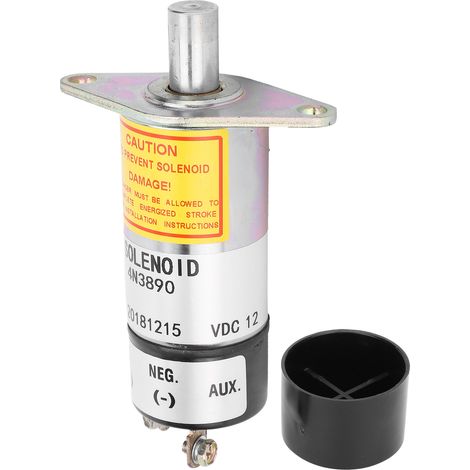 Solenoïde d'arrêt carburant 12V DC pour excavatrice, vanne électrique de coupure d'huile, pièce de rechange 4N3890 (1/5)