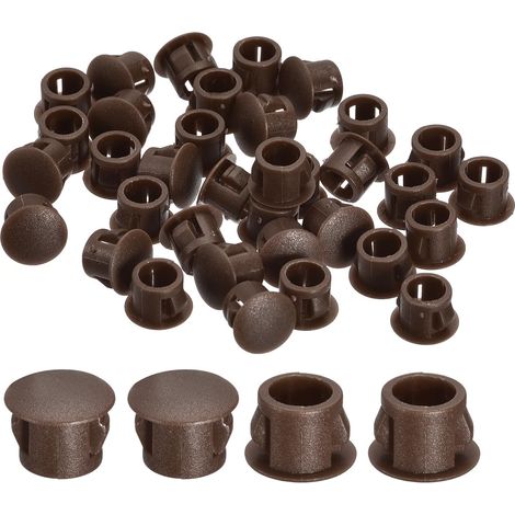 38Pcs Bouchon de Trou en Nylon, 7.5-8mm Diamètre de Trou Bouchon d'étanchéité Rond Souple et Flexible de Verrouillage Bouchons en Caoutchouc pour Bouteilles, Tuyaux, Cuisine, Brun (1/5)