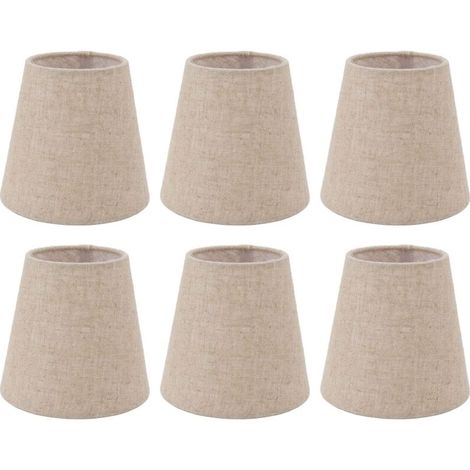 6-teiliges kleines Lampenschirm-Set, aufsteckbare Leinenstoff-Trommellampenschirme, strapazierfähig, gute Lichtdurchlässigkeit, Lampenschirme für Tischlampen, Lampenschirme für