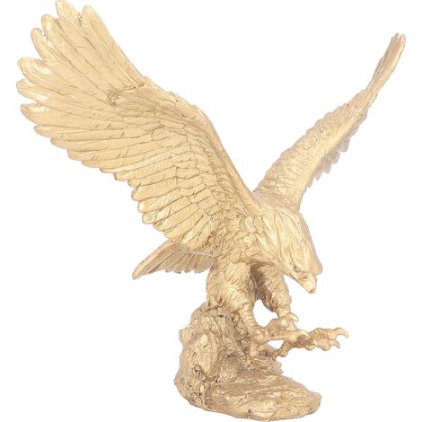 Statue d'aigle majestueuse, sculpture d'aigle, grand aigle sur rochers, ornement en résine pour meuble TV, cave à vin, décoration de bureau, grande taille (1/5)