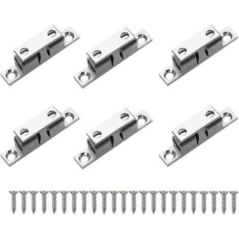 BUNTHAUS Serrure à double bille 6 pièces, loquet en laiton, loquet d'armoire de 50 mm