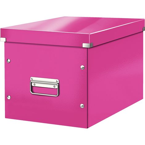 Leitz Click & Store WOW Scatola Archivio Cubo Grande, per Mantenere la Casa e l'Ufficio in Ordine, Rosa, 61080023 (1/5)