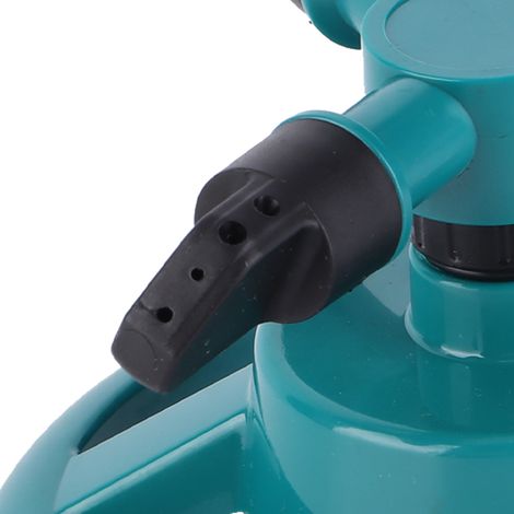 Aspersor rotativo inteligente + 3 boquillas + rotación de 360° con enchufe UE/EE. UU. – Sistema de riego económico fabricado en ABS verde para jardín y plantas (altura 2,5–3 m / diámetro 4–5 m), 1 uni (1/5)