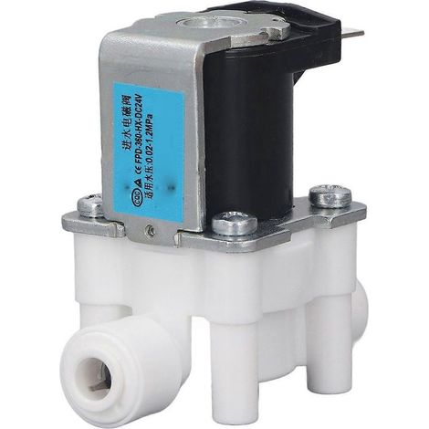 Électrovanne d'arrivée d'eau G1/4, bobine en laiton et acier inoxydable, pour purificateur d'eau, 24 V CC, entrée 6,5 mm. (1/4)