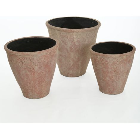 ANTIK - Pots en Terre Cuite - Set de 3 - Décoration naturelle et élégante (1/3)