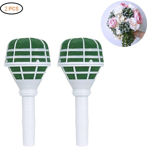 2 Pièces Porte-Bouquet en Mousse avec Poignée Plastique pour Arrangements Floraux DIY (1/5)