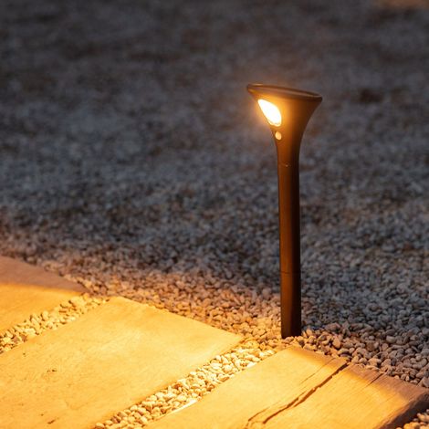 Box 2 Lampioncino con Picchetto Solare da Esterni LED con Picchetto da 60cm con Sensore di Movimento 3000K Bianco Caldo