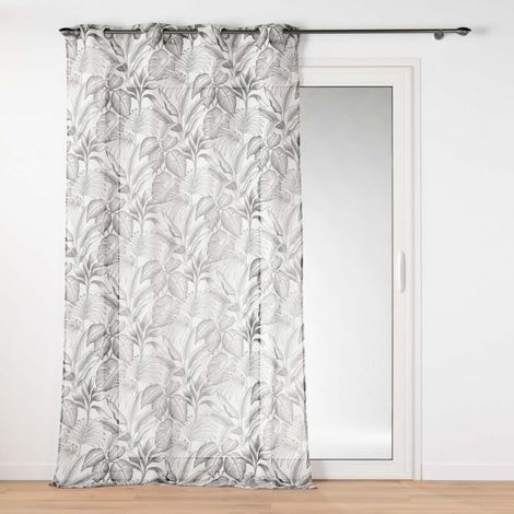 Rideau Voilage à Œillets Imprimé "Cabana" 140x240cm Naturel (1/4)