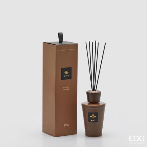 EDG Profumatore Bottiglia Cuir Tonka Clove 300 ml H 17 cm (1/3)