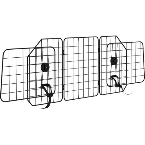 Griglia Divisoria Universale Regolabile e Pieghevole per Trasporto Cani in Auto 93-150x42cm Nero (1/5)