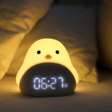 Veilleuse LED pour enfants, joli petit oiseau, réveil, veilleuse avec affichage de la température et de l'heure, luminosité réglabl (1/4)