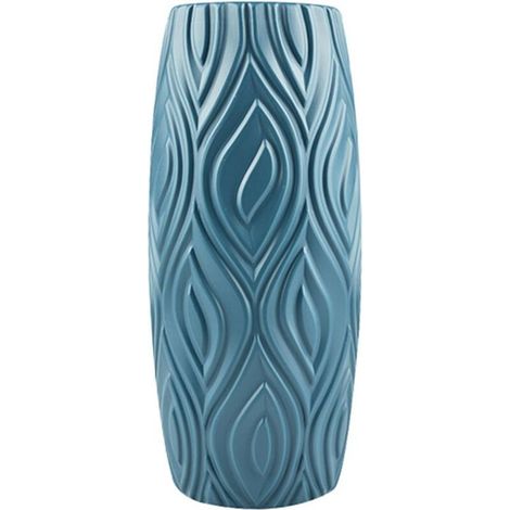 Vase à fleurs élégant en plastique incassable créatif nordique aspect céramique pour table de salle à manger, vase décoratif (1/4)