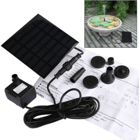 Pompe Solaire Améliorée Miniature 7V Pompe Solaire Fontaine de Jardin Bassin pour Hauteur Cycle de L'eau Étang Fontaine d'eau H415